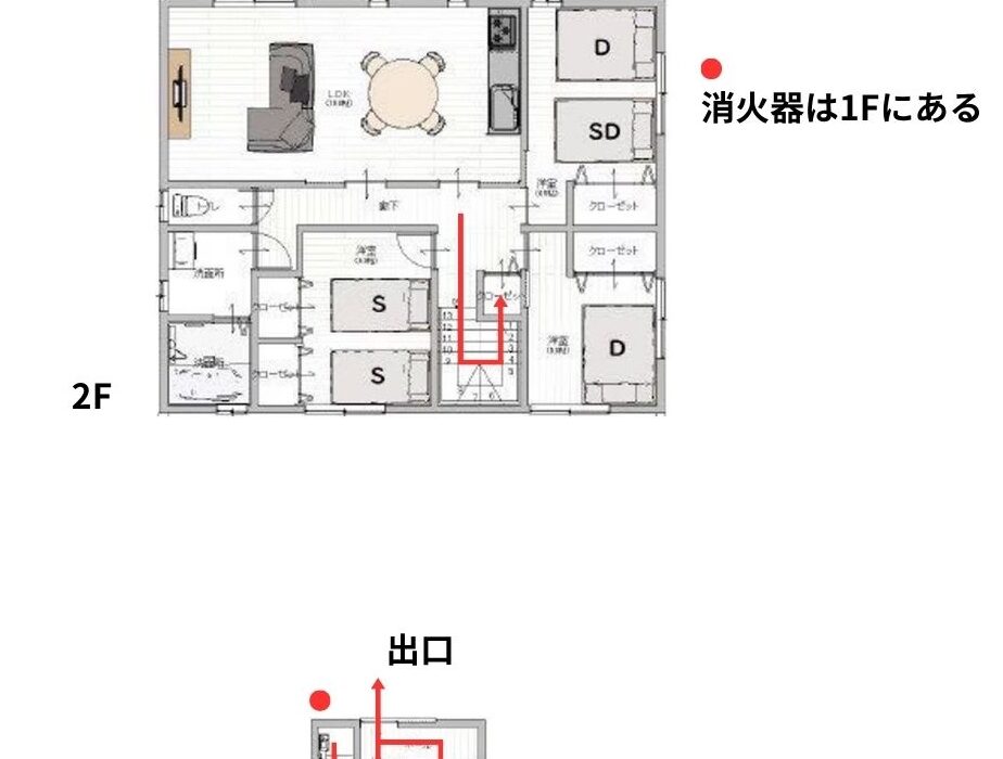 避難経路図　（大津国際交流会館）